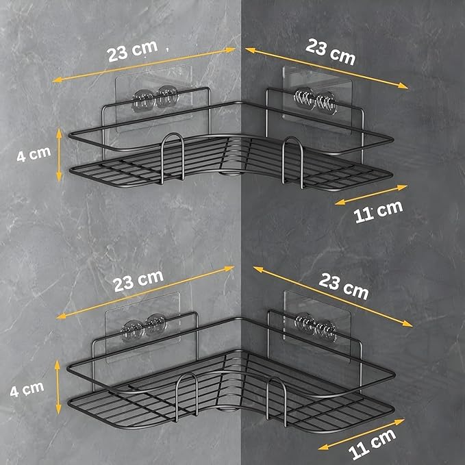 Premium Bathroom Corner Organizer Rack with Strong Self-Adhesive Stickers