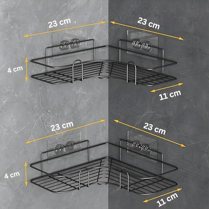Premium Bathroom Corner Organizer Rack with Strong Self-Adhesive Stickers