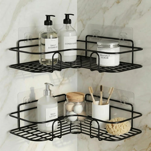 Premium Bathroom Corner Organizer Rack with Strong Self-Adhesive Stickers